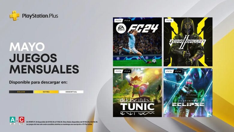 Juegos Mensuales en PlayStation Plus para mayo: EA Sports FC 24, Ghostrunner 2, Tunic, Destiny 2: Lightfall 