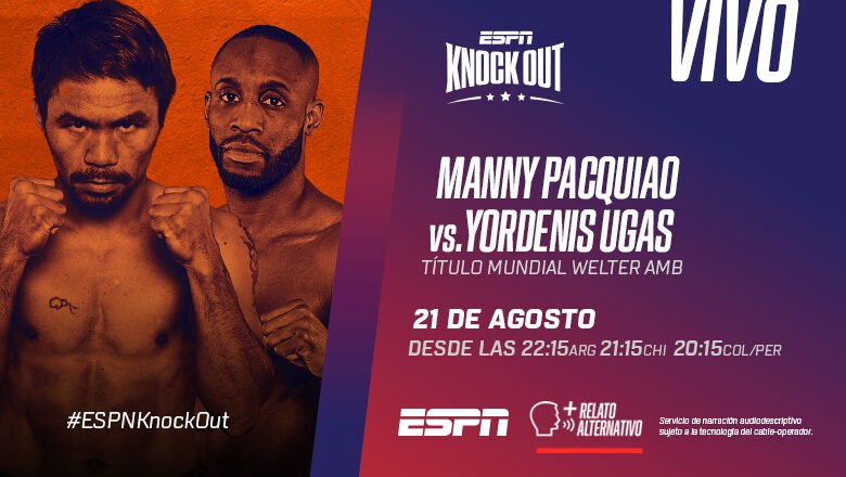 La leyenda Pacquiao en ESPN KNOCKOUT, con relato alternativo para personas con disminución visual