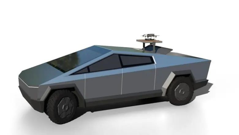 HEISHA presenta la base automática para drones DCap CT para Tesla Cybertruck